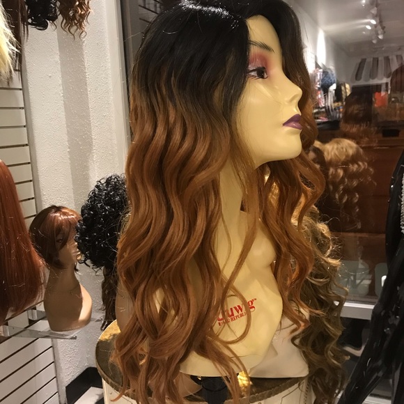 Wig Warm honey brown ombré wig main image 4